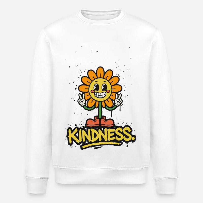 Tuez-les avec gentillesse – souriez simplement - Sweat bio ROLLER Stanley/Stella Unisexe - blanc