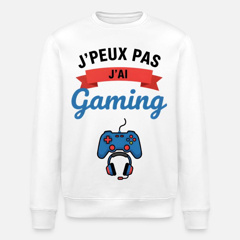 I can't I have Gaming - Stanley/Stella ROLLER Unisex Organic Sweatshirt - white