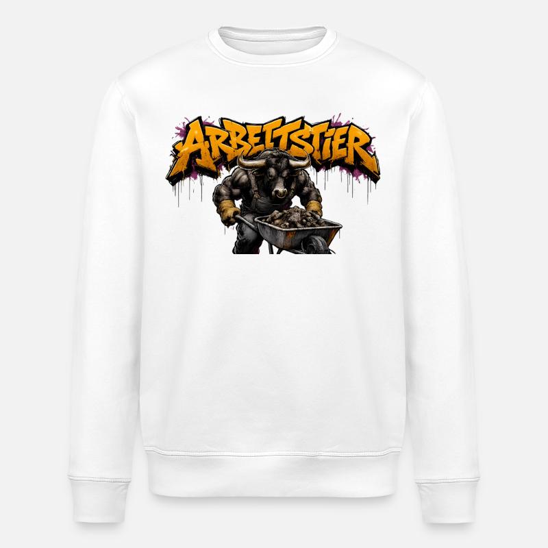 Arbeitstier Kraftwerker - Stanley/Stella Unisex Bio-Sweatshirt ROLLER - Weiß