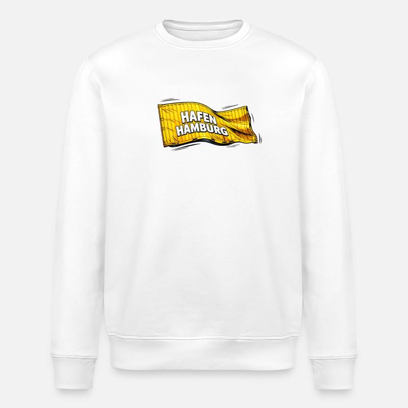 Hafen Hamburg Flaggen-Design - Stanley/Stella Unisex Bio-Sweatshirt ROLLER - Weiß
