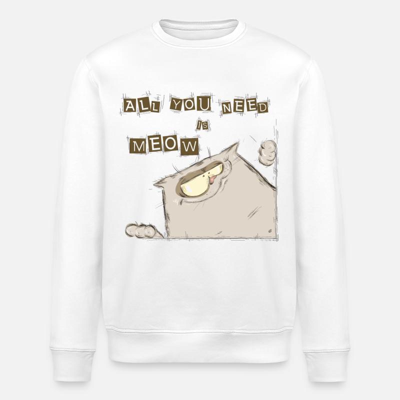 drôle chat - Sweat bio ROLLER Stanley/Stella Unisexe - blanc