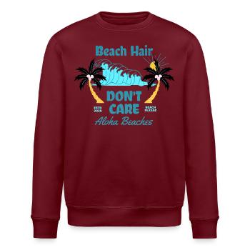 Lustiges Beach Hair Dont Care Motiv - Stanley/Stella Unisex Bio-Sweatshirt ROLLER - Weiß - Vorne - Nik (191cm)
