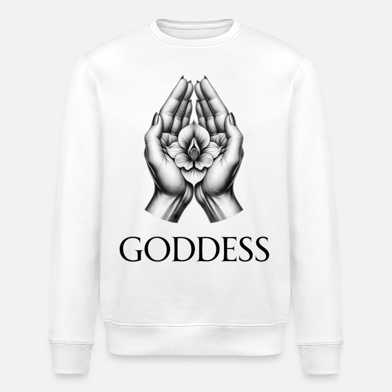 GÖTTIN (Untertitel) #010 - Stanley/Stella Unisex Bio-Sweatshirt ROLLER - Weiß