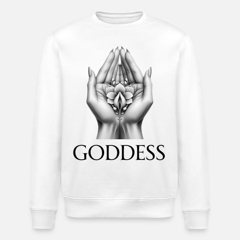 GODDESS (subtitle) #014 - Stanley/Stella ROLLER Unisex Organic Sweatshirt - white