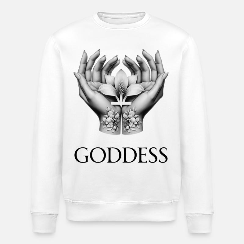 GÖTTIN (Untertitel) #028 - Stanley/Stella Unisex Bio-Sweatshirt ROLLER - Weiß