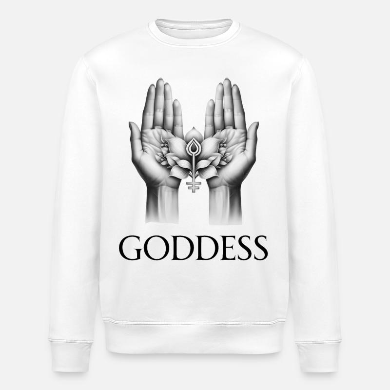 GODDESS (subtitle) #033 - Stanley/Stella ROLLER Unisex Organic Sweatshirt - white
