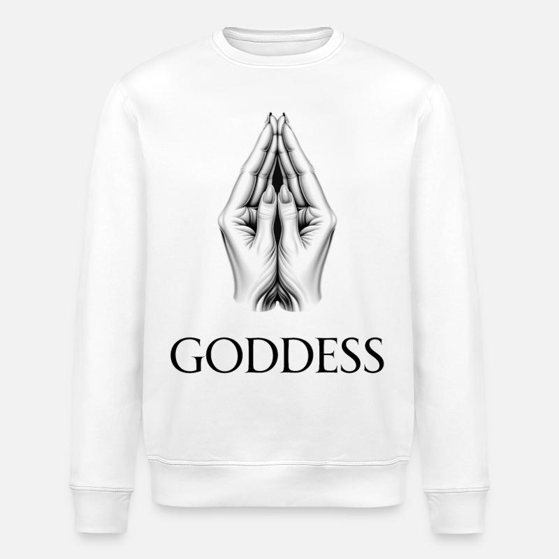 GODDESS (subtitle) #053 - Stanley/Stella ROLLER Unisex Organic Sweatshirt - white
