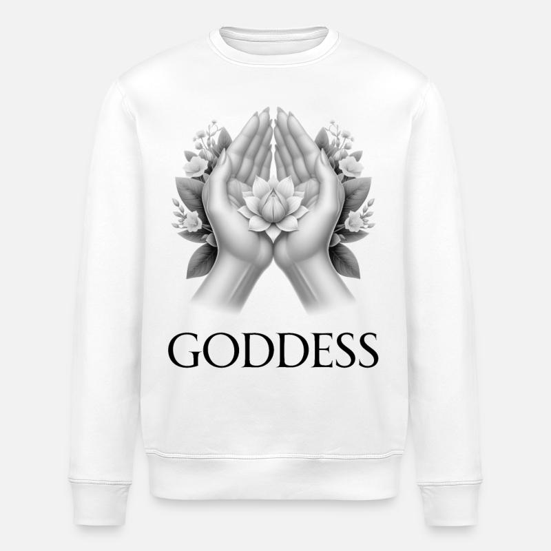 GODDESS (subtitle) #067 - Stanley/Stella ROLLER Unisex Organic Sweatshirt - white