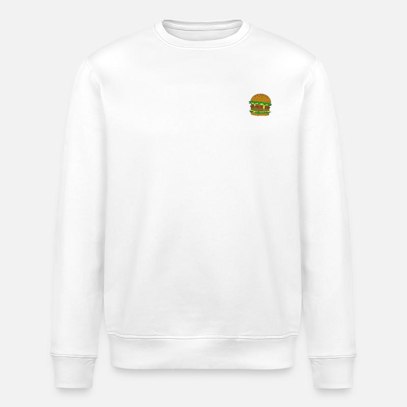 Minimalistischer Burger - Stanley/Stella Unisex Bio-Sweatshirt ROLLER - Weiß