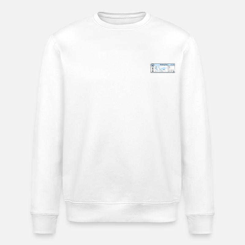 Flight Ticket - Boarding Pass - Stanley/Stella ROLLER Unisex Organic Sweatshirt - white