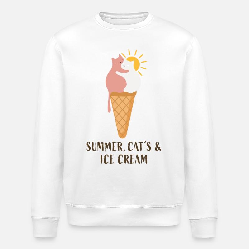 summer cats& ice cream - Stanley/Stella Unisex Bio-Sweatshirt ROLLER - Weiß