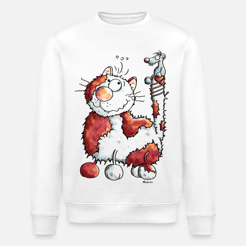Chat Heureux - Sweat bio ROLLER Stanley/Stella Unisexe - blanc