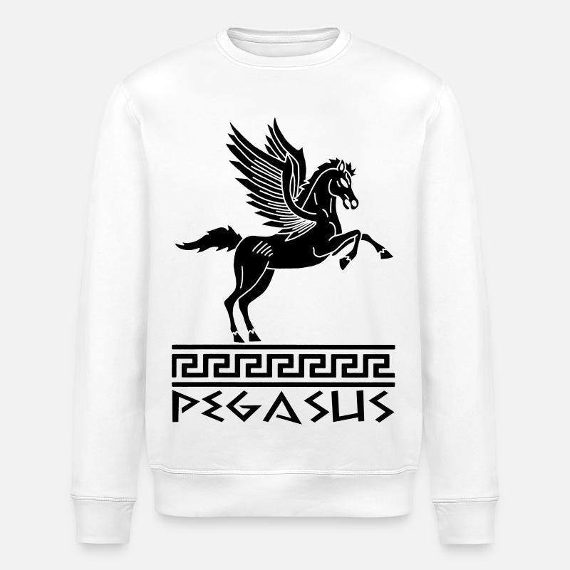 Pferd Schwarz Pegasus - Stanley/Stella Unisex Bio-Sweatshirt ROLLER - Weiß