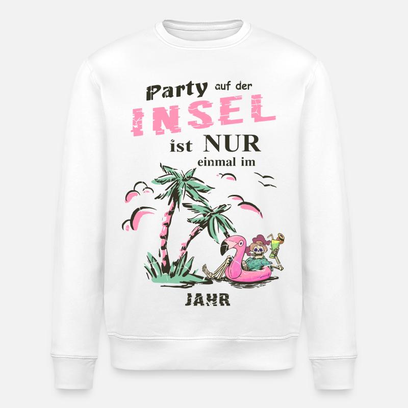 Party Insel - Stanley/Stella Unisex Bio-Sweatshirt ROLLER - Weiß