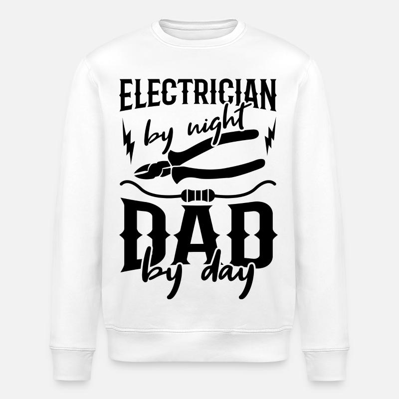 Elektriker Dad - Stanley/Stella Unisex Bio-Sweatshirt ROLLER - Weiß