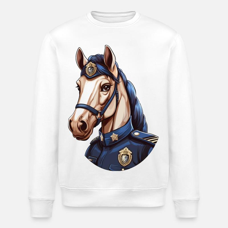 Polizei Pferd - Stanley/Stella Unisex Bio-Sweatshirt ROLLER - Weiß