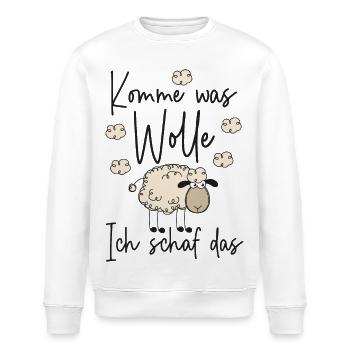 Komme was Wolle Ich schaf das - Motivation Schafe - Stanley/Stella Unisex Bio-Sweatshirt ROLLER - Weiß - Vorne - Nik (191cm)