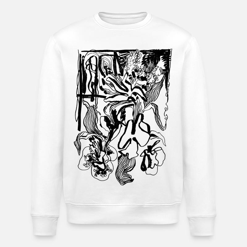 BLUMEN - Stanley/Stella Unisex Bio-Sweatshirt ROLLER - Weiß