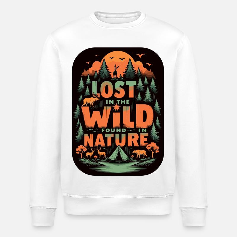 Camping dans la nature sauvage - Sweat bio ROLLER Stanley/Stella Unisexe - blanc