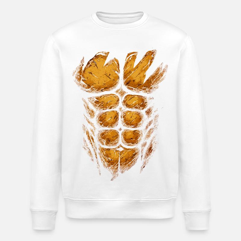 Fire Orange Muscle Structure - Stanley/Stella ROLLER Unisex Organic Sweatshirt - white