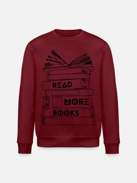 Read More Books - Colour - Stanley/Stella ROLLER Unisex Organic Sweatshirt - white