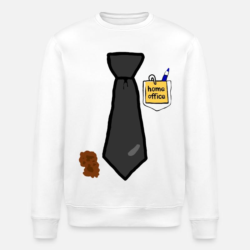 Homeoffice Fun Krawatte  - Stanley/Stella Unisex Bio-Sweatshirt ROLLER - Weiß