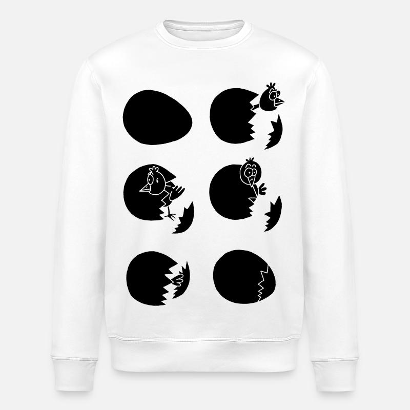 Die Welt entdecken oder nicht (schwarz) - Stanley/Stella Unisex Bio-Sweatshirt ROLLER - Weiß