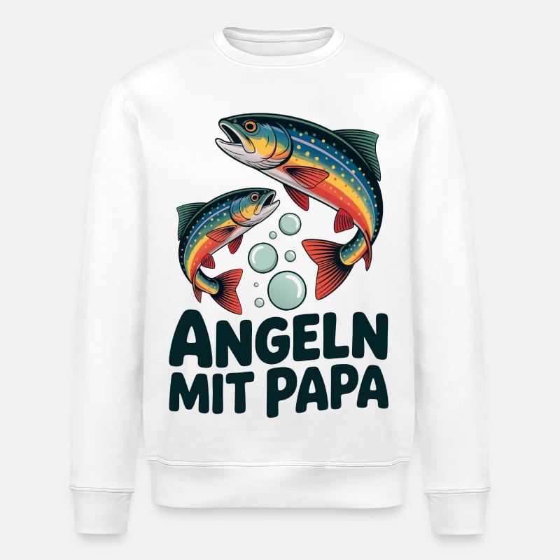 Pêcher avec papa - Sweat bio ROLLER Stanley/Stella Unisexe - blanc