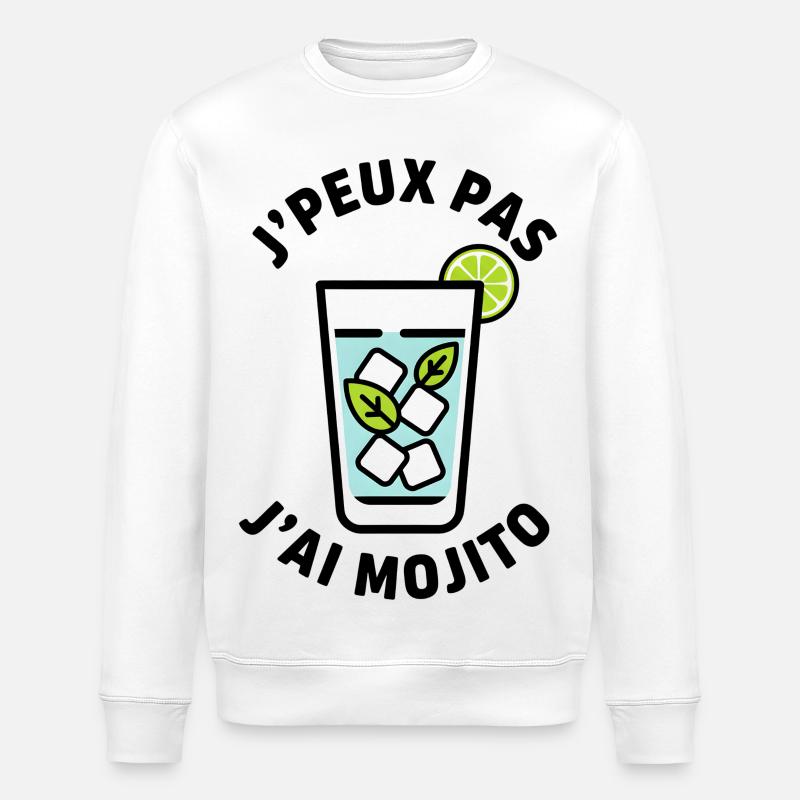 Verre glacé Menthe Lime - Sweat bio ROLLER Stanley/Stella Unisexe - blanc
