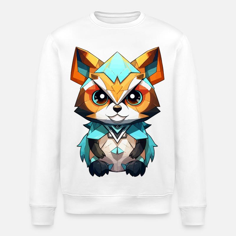 Geometrischer Fuchs Pop Art - Stanley/Stella Unisex Bio-Sweatshirt ROLLER - Weiß
