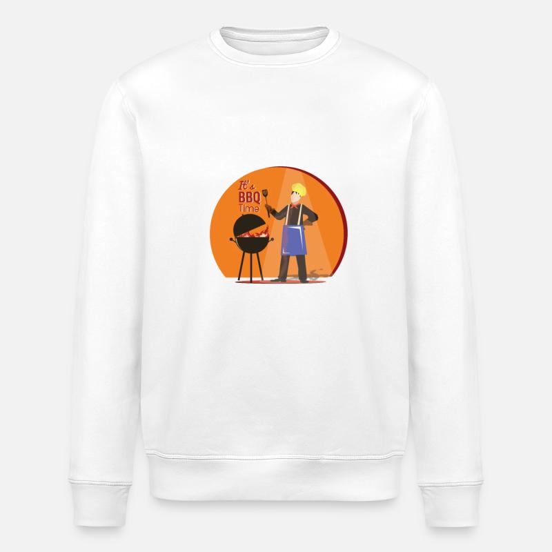 its bbq time - Stanley/Stella ROLLER Unisex Organic Sweatshirt - white