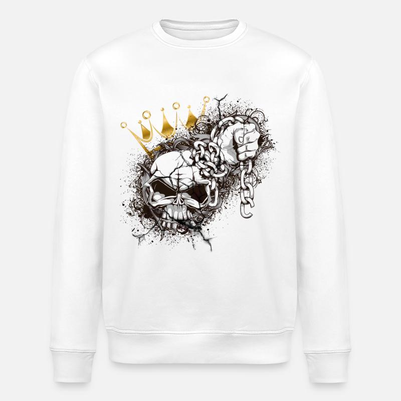 Couronne du roi - Sweat bio ROLLER Stanley/Stella Unisexe - blanc
