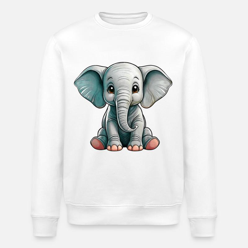 Petit Eléphant - Sweat bio ROLLER Stanley/Stella Unisexe - blanc