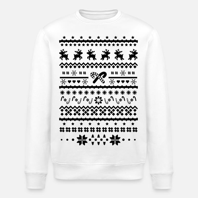 rennes de noël - Sweat bio ROLLER Stanley/Stella Unisexe - blanc