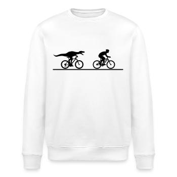 E Biker versus Velociraptor - Stanley/Stella Unisex Bio-Sweatshirt ROLLER - Weiß - Vorne - Nik (191cm)
