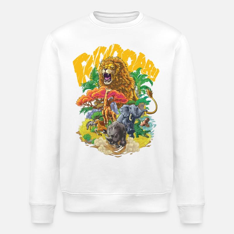 Tiere der Savanne #1 - Stanley/Stella Unisex Bio-Sweatshirt ROLLER - Weiß