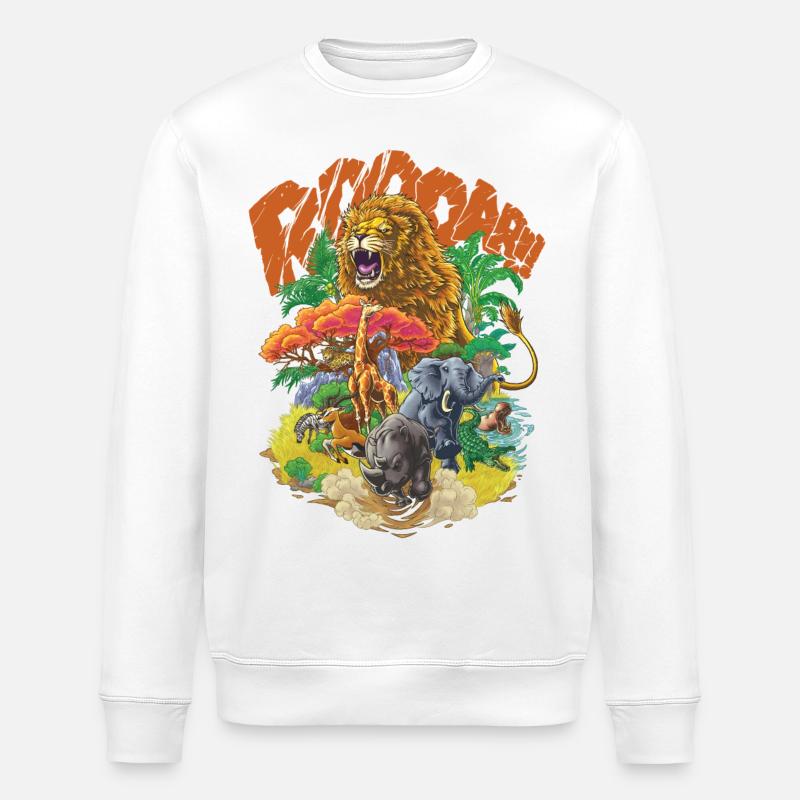 Animaux de la Savane #2 - Sweat bio ROLLER Stanley/Stella Unisexe - blanc