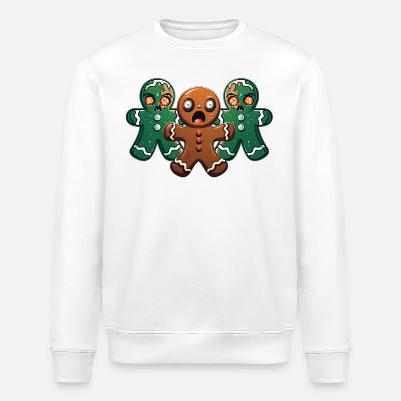 Walking Gingerbread - Stanley/Stella ROLLER Unisex Organic Sweatshirt - white