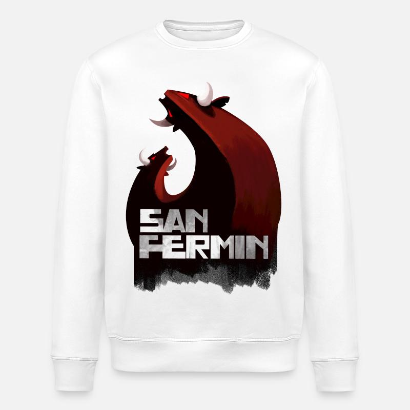 San Fermin Stier - Stanley/Stella Unisex Bio-Sweatshirt ROLLER - Weiß