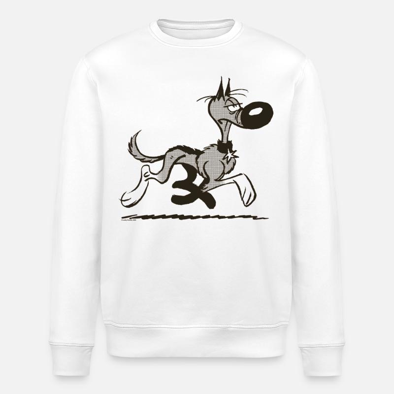 Lucky Luke Rantanplan Design - Stanley/Stella ROLLER Unisex Organic Sweatshirt - white