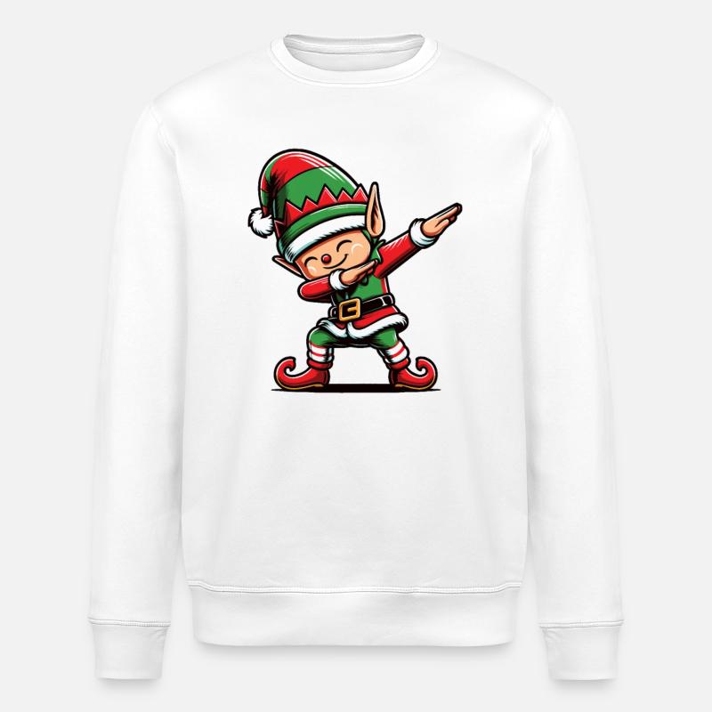 Dabbing Noël Elfe Dab Noël - Sweat bio ROLLER Stanley/Stella Unisexe - blanc