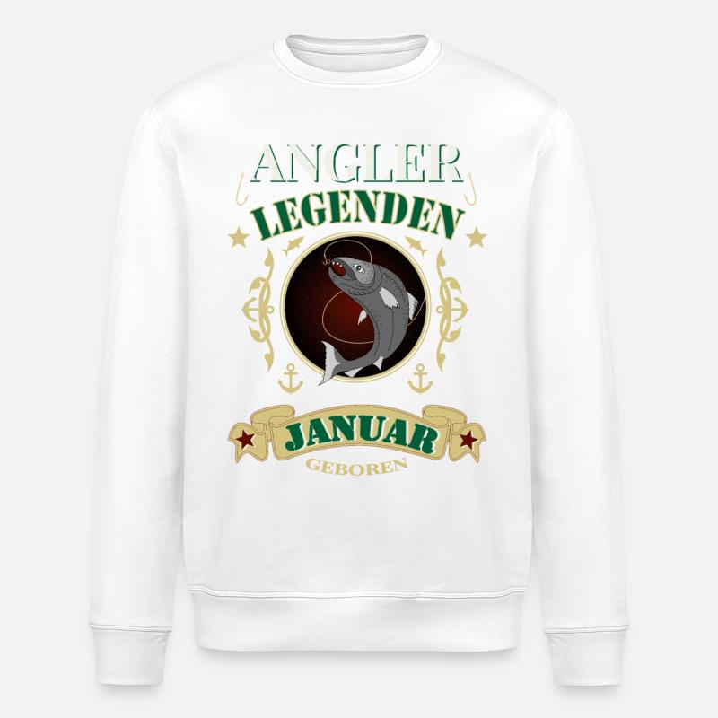 Angler Januar Legenden - Stanley/Stella Unisex Bio-Sweatshirt ROLLER - Weiß