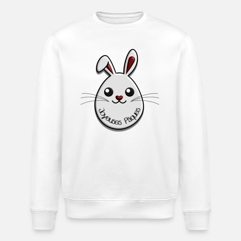 Lapin pâques mignon - Sweat bio ROLLER Stanley/Stella Unisexe - blanc
