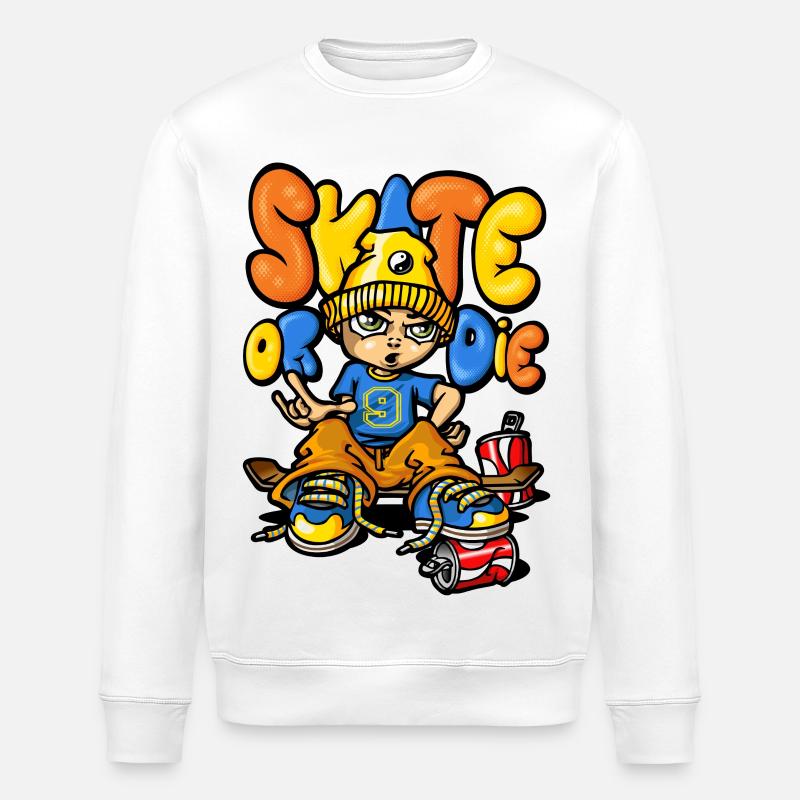 Skate and graffitis - Stanley/Stella ROLLER Unisex Organic Sweatshirt - white