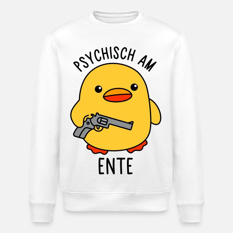 Psychisch am Ente - Stanley/Stella Unisex Bio-Sweatshirt ROLLER - Weiß