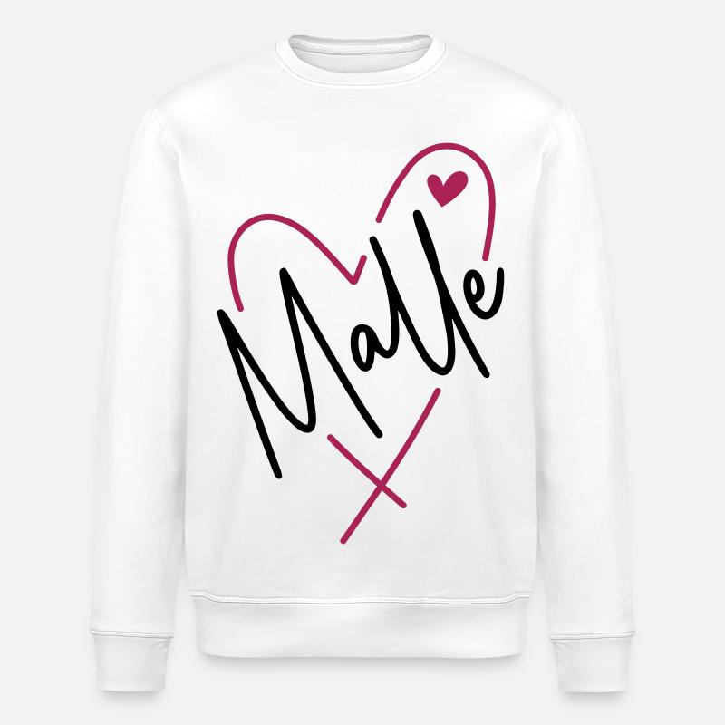 Malle Herz - Stanley/Stella Unisex Bio-Sweatshirt ROLLER - Weiß