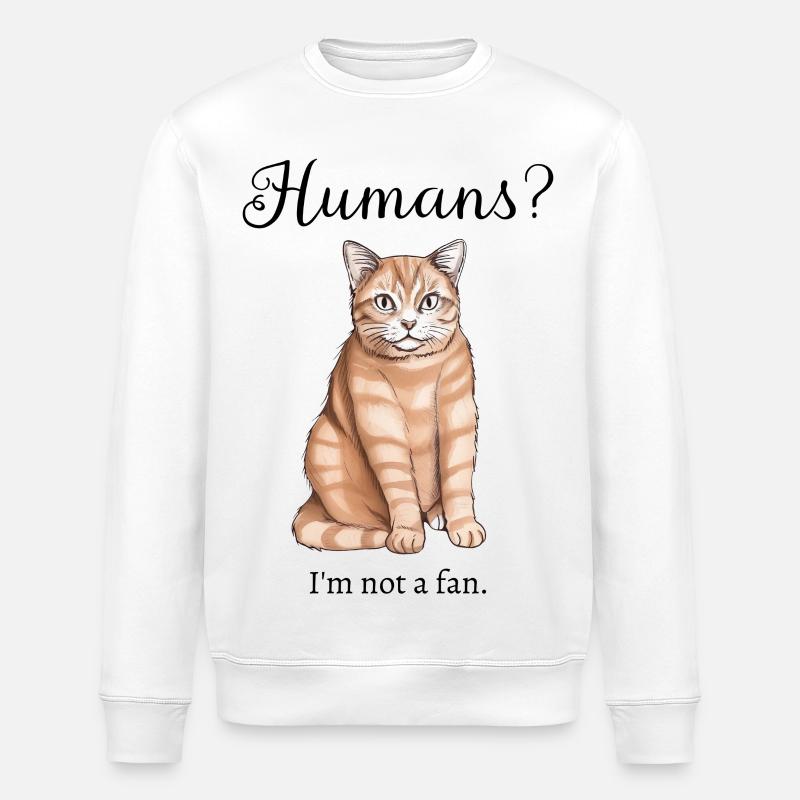 Katzen und Menschen - Stanley/Stella Unisex Bio-Sweatshirt ROLLER - Weiß