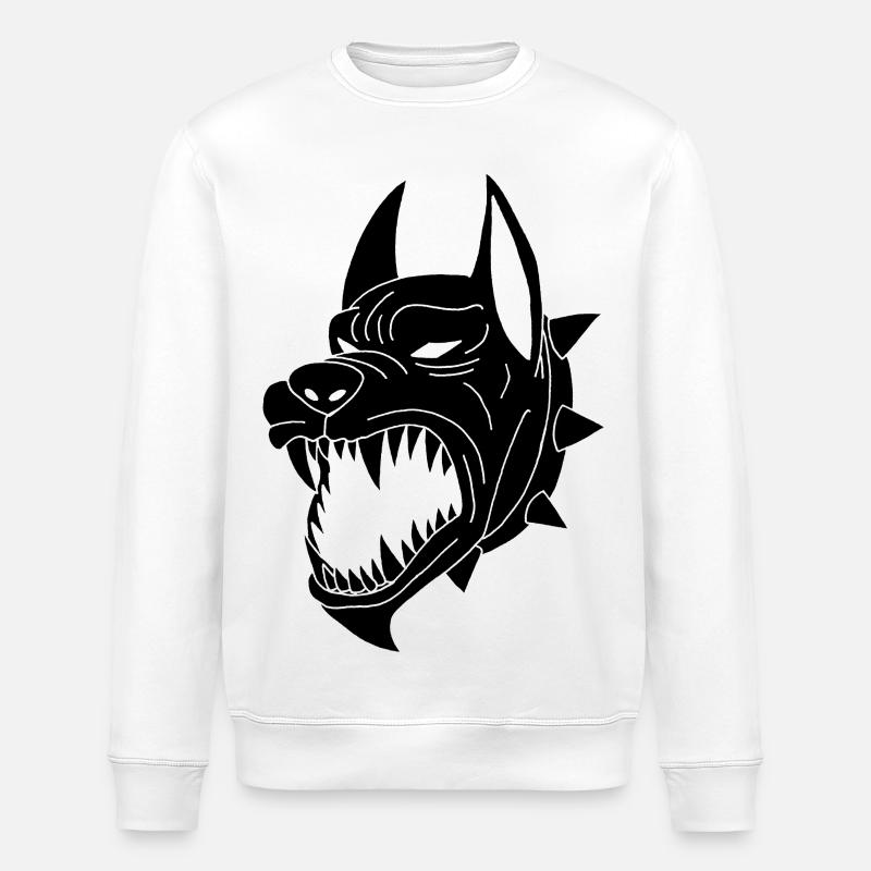 Chien noir des enfers - Sweat bio ROLLER Stanley/Stella Unisexe - blanc