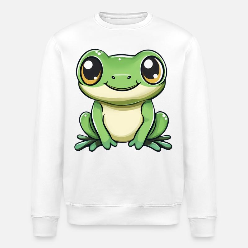 mignon grenouille - Vert - Design joyeux. - Sweat bio ROLLER Stanley/Stella Unisexe - blanc