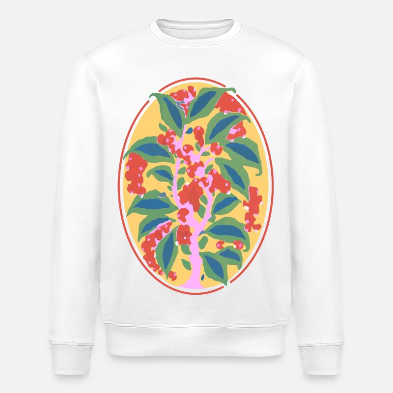 Abstrakte Blumen – Lebendige Naturillustration - Stanley/Stella Unisex Bio-Sweatshirt ROLLER - Weiß
